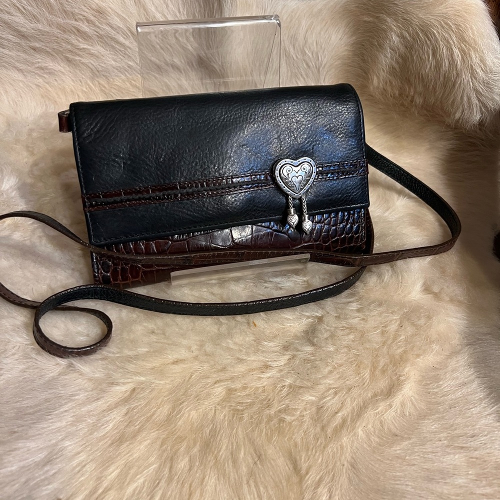 Vintage Brighton Croc leather Crossbody Wallet